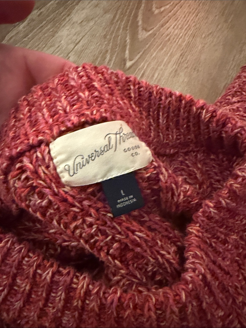 Universal Thread Red Marled Ribbed Crew Sweater - Picture 2 of 3